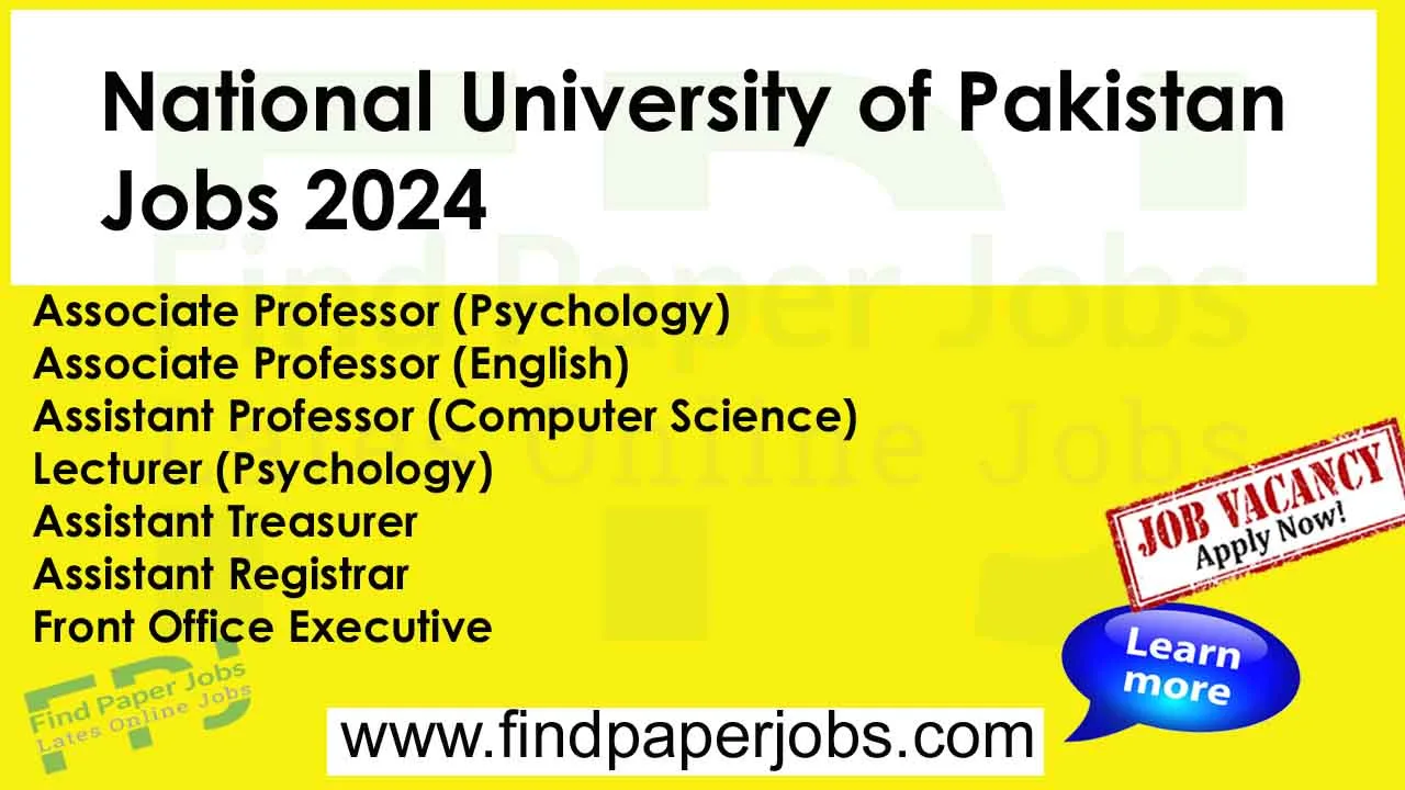 National University of Pakistan Jobs 2024