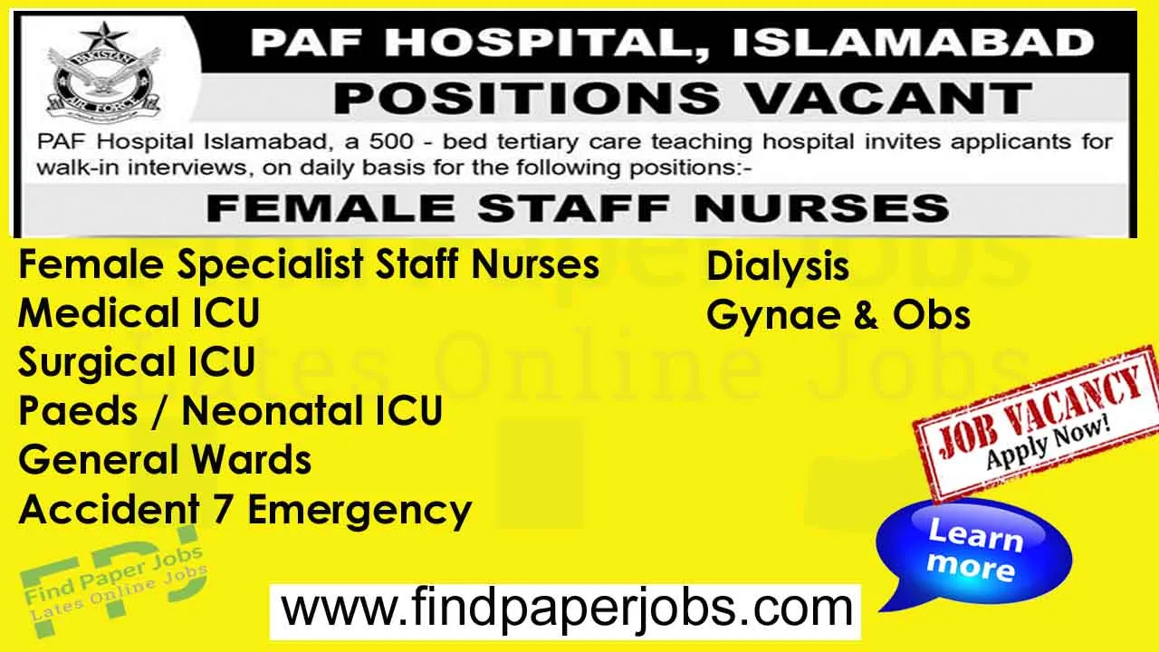 PAF Hospital Islamabad Jobs 2024