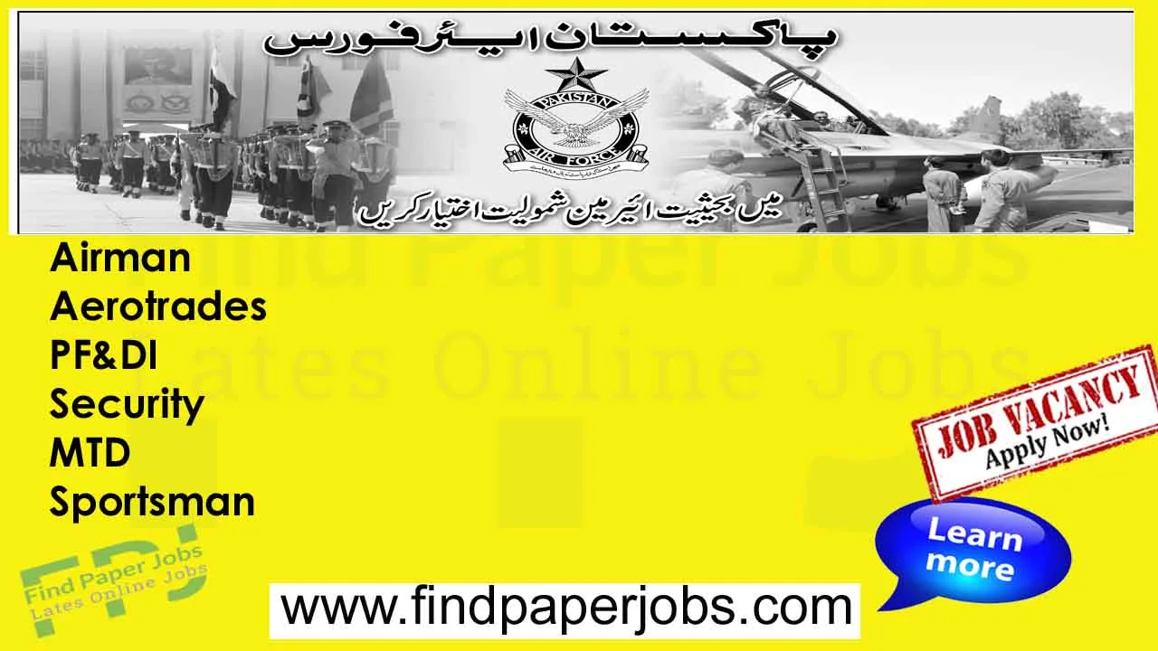 Jobs In Pakistan Air Force 2024