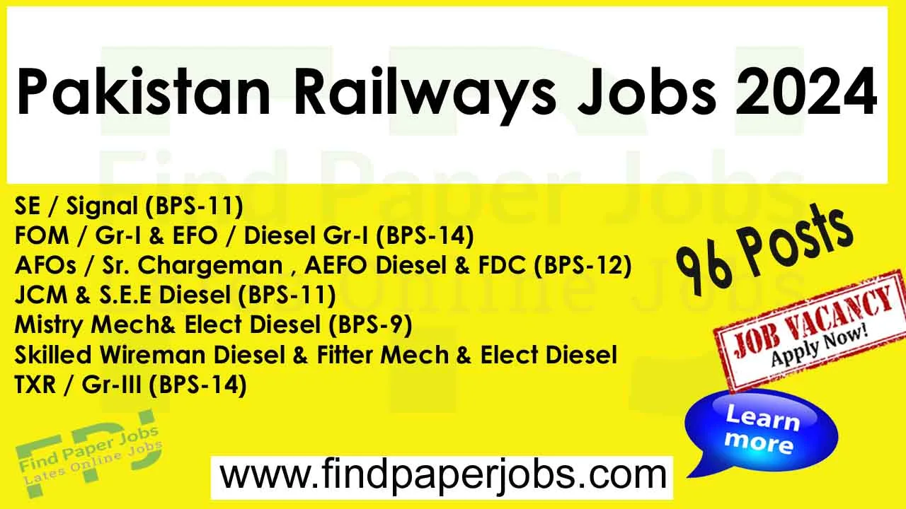 Jobs In Pakistan Railways 2024