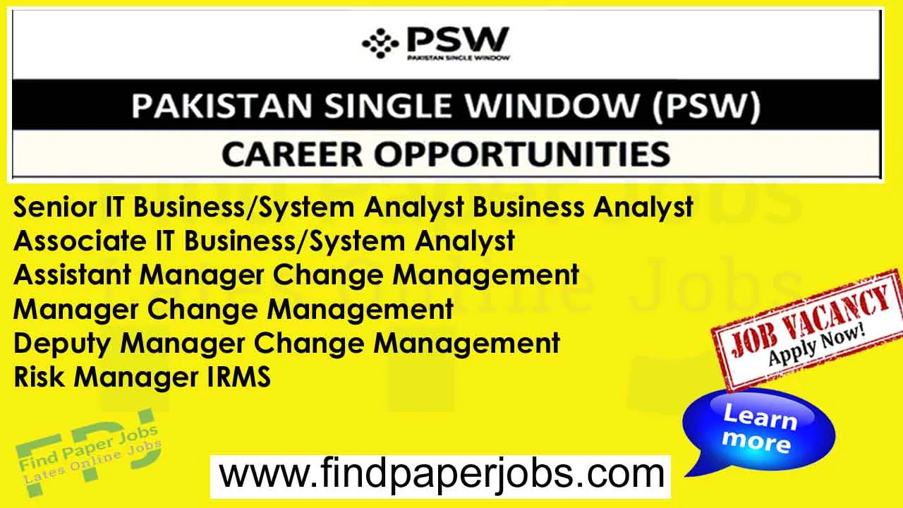 Pakistan Single Window Jobs 2024