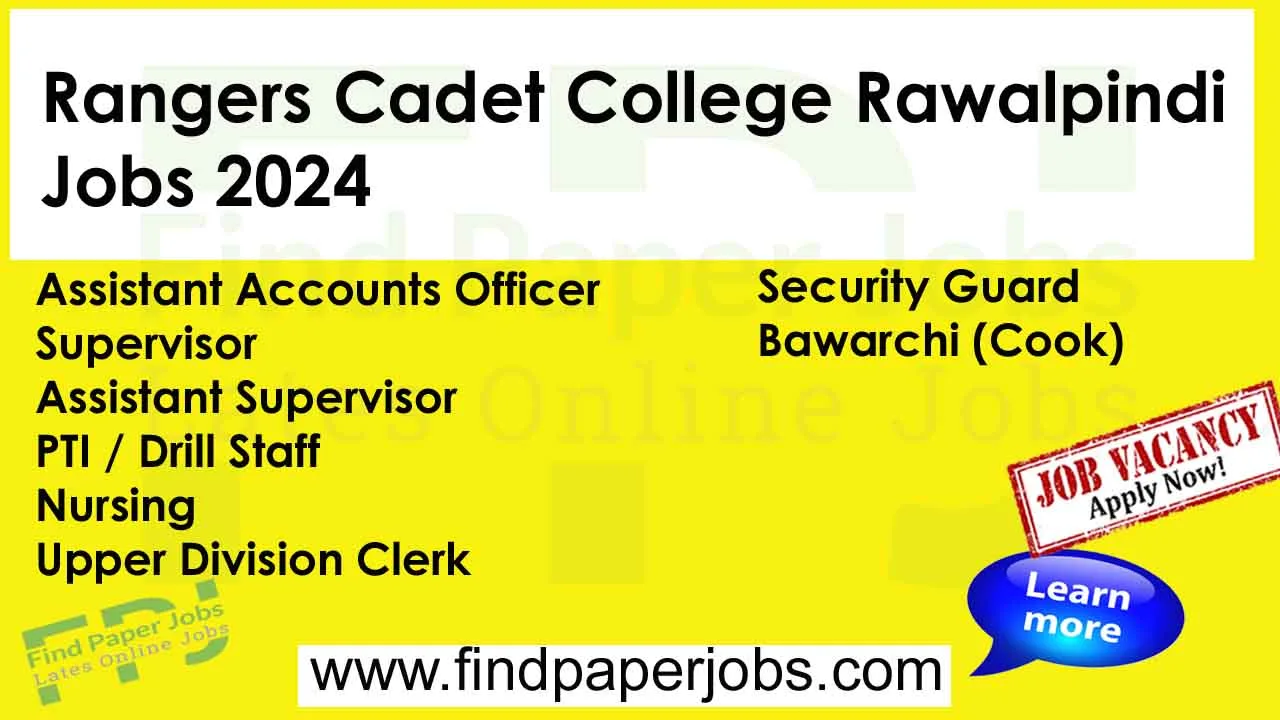 Rangers Cadet College Rawalpindi Jobs 2024