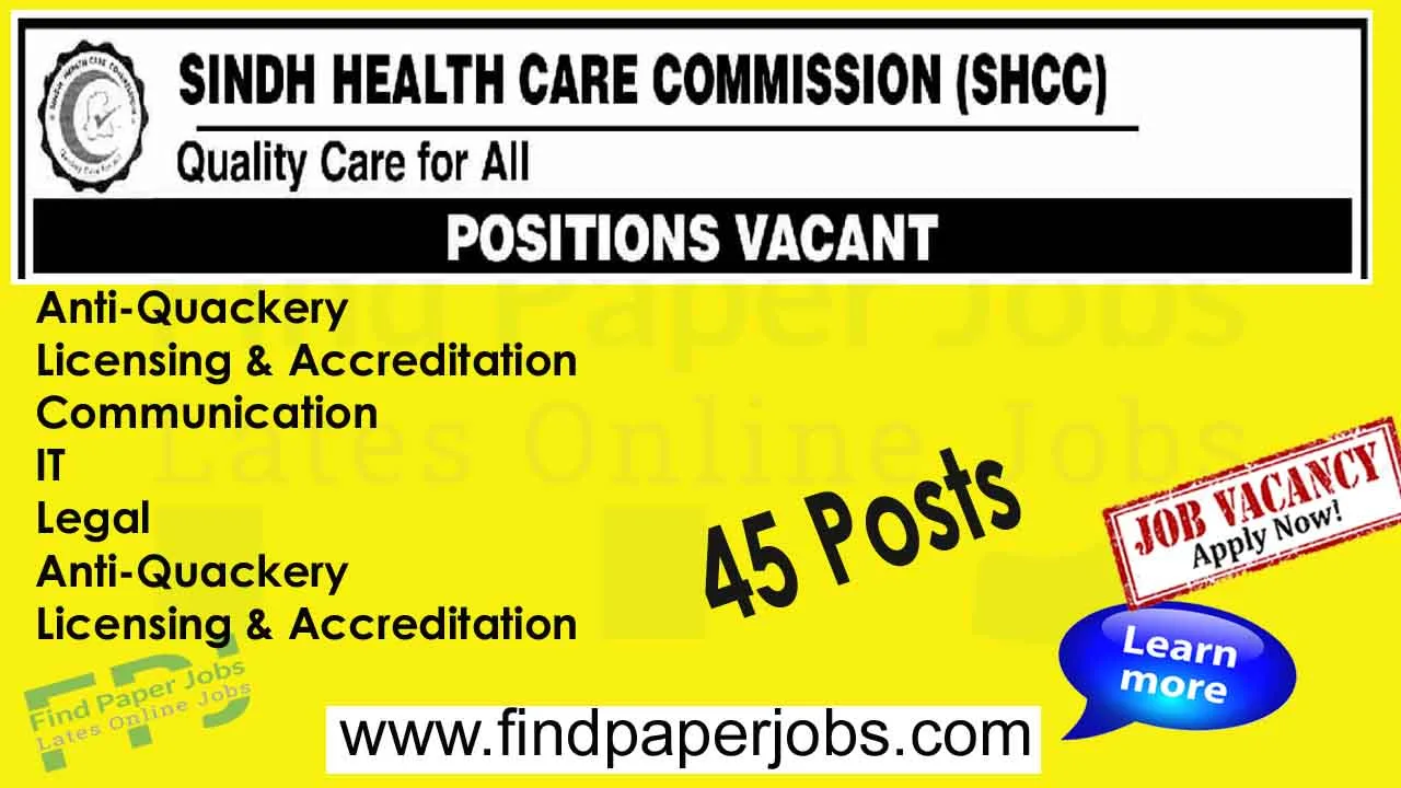 Jobs In Sindh Health Care Commission 2024