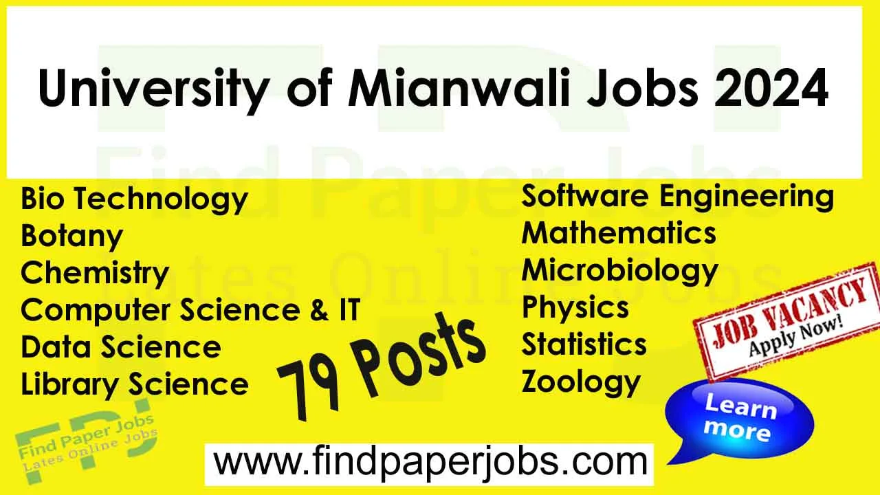 University of Mianwali Jobs 2024