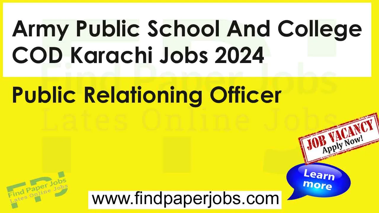 Army Public School And College COD Karachi Jobs 2024