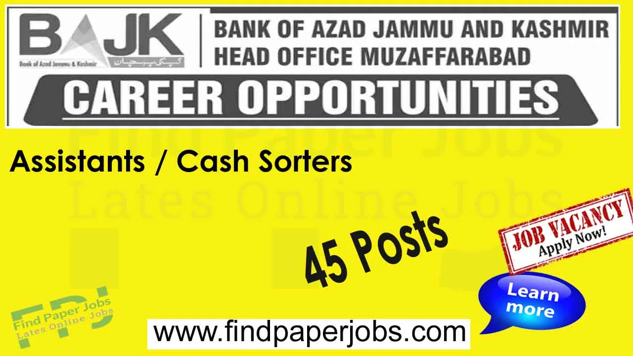Bank Of Azad Jammu And Kashmir Jobs 2024