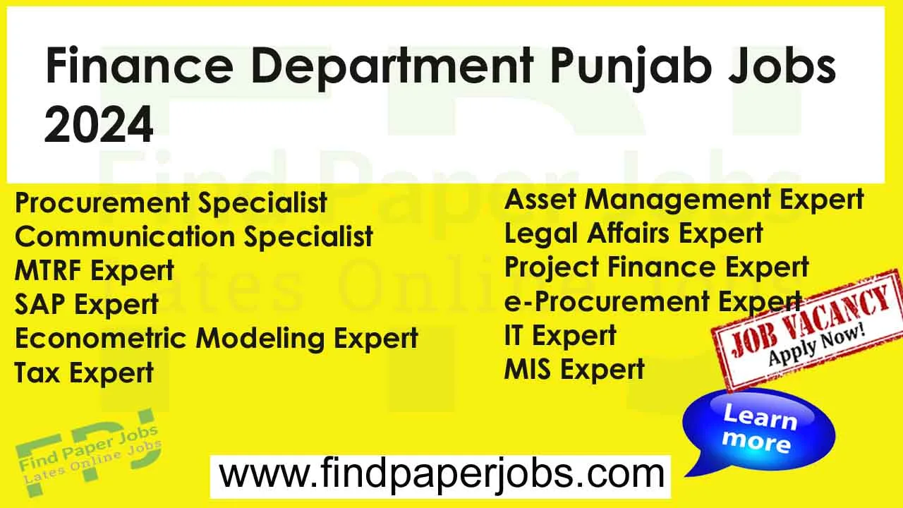 Jobs In Finance Department Punjab 2024
