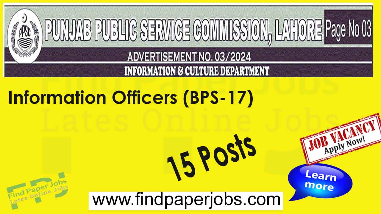 Information and Culture Department Punjab Lahore Jobs 2024