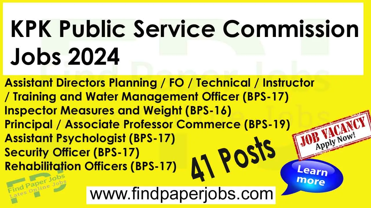 KPK Public Service Commission Jobs 2024.