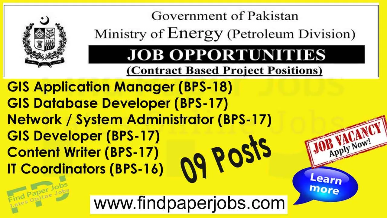 Jobs In Ministry of Energy Petroleum Division 2024