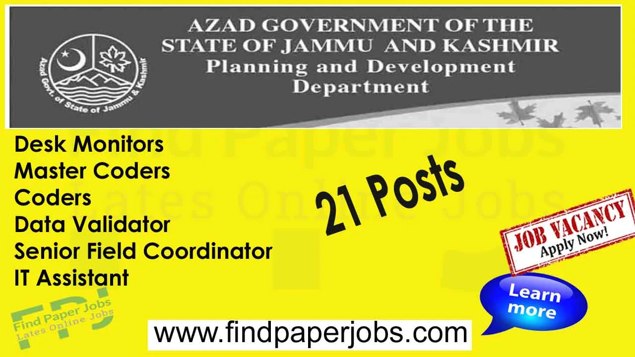 Planning and Development Department AJK Jobs 2024
