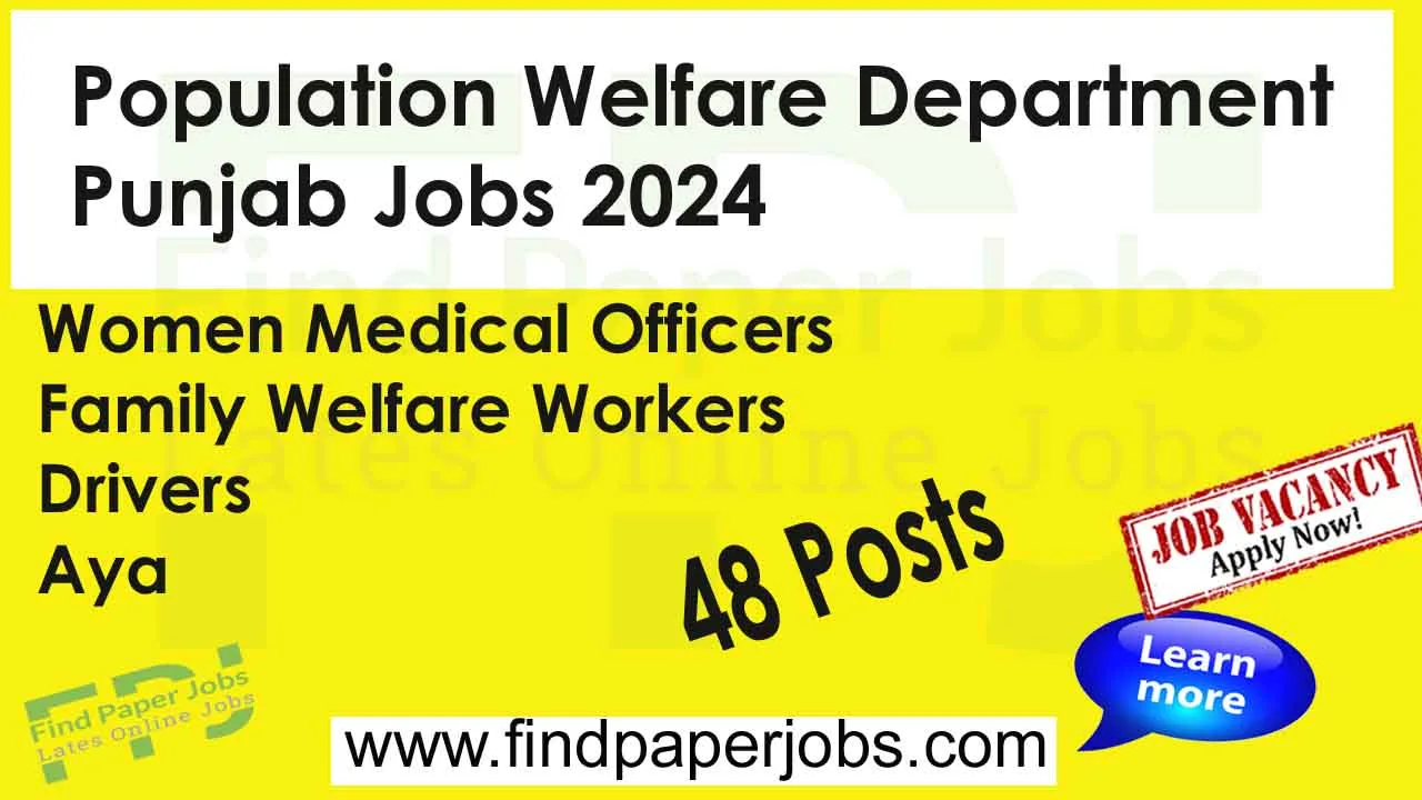 Population Welfare Department Punjab Jobs 2024