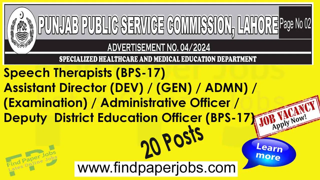 Punjab Special Education Department Jobs 2024