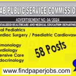 Specialized Healthcare and Medical Education Department Punjab Jobs 2024