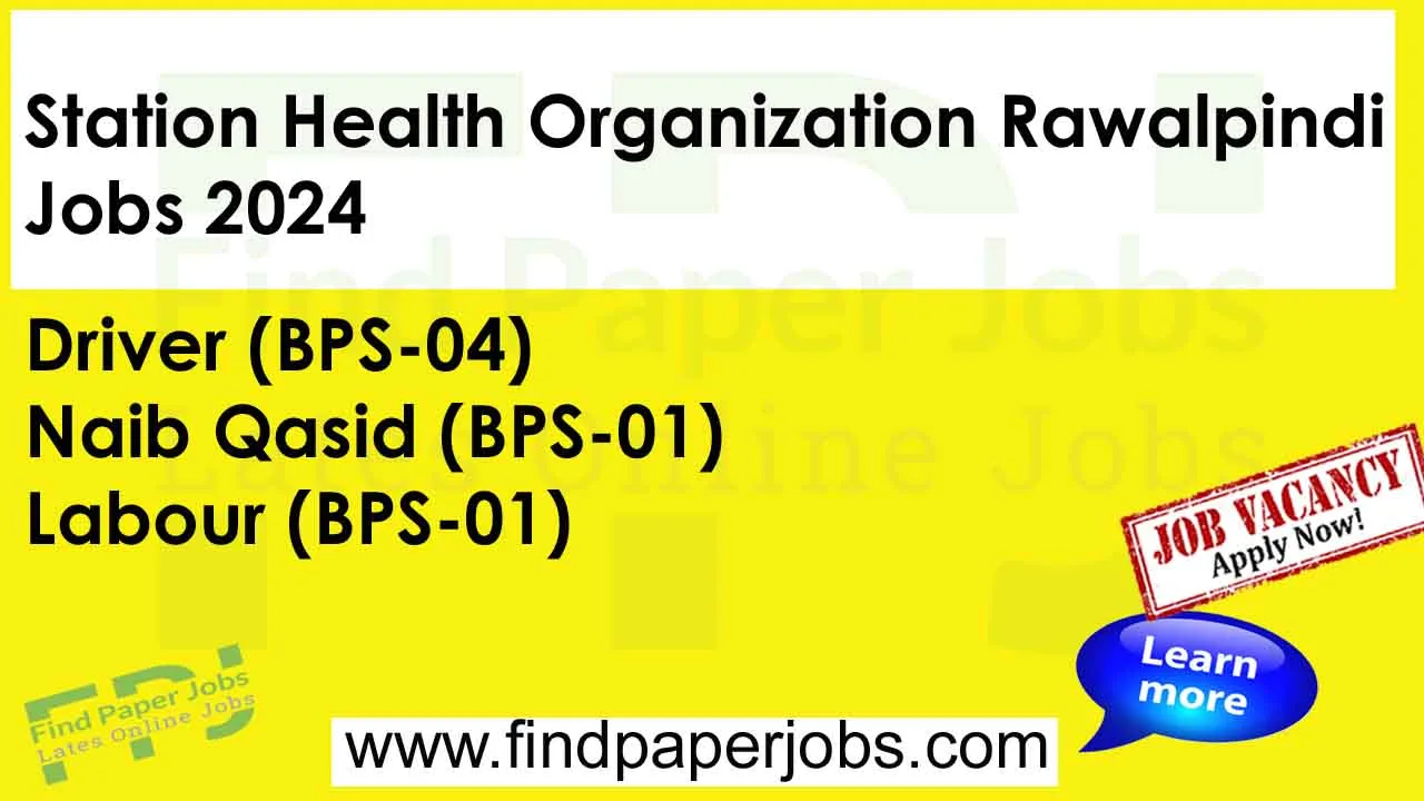 Station Health Organization Rawalpindi Jobs 2024