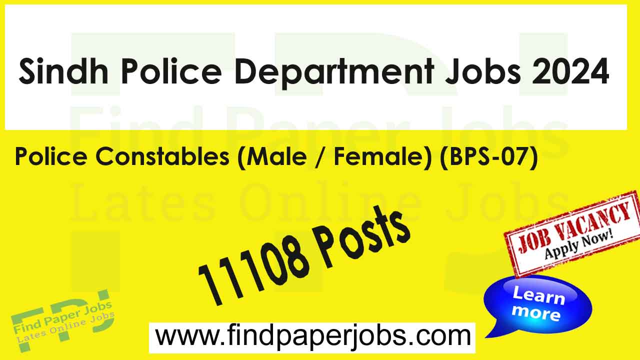 Sindh Police Department Jobs 2024