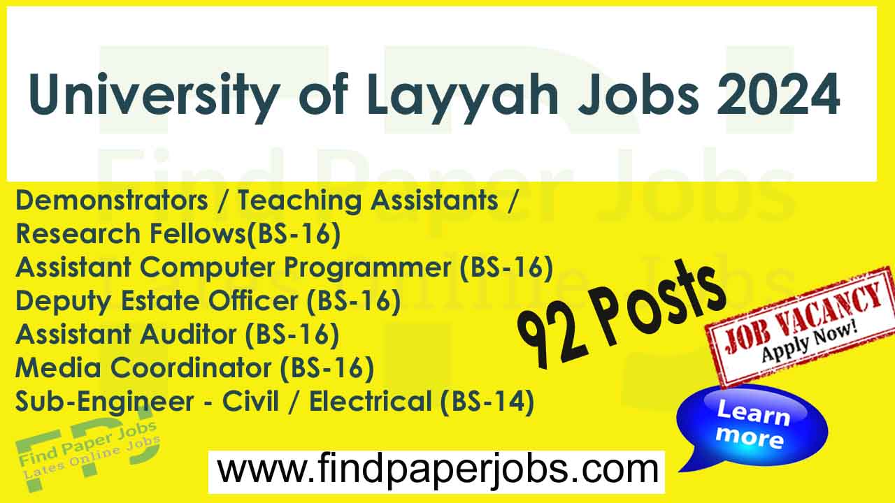 University of Layyah Jobs 2024